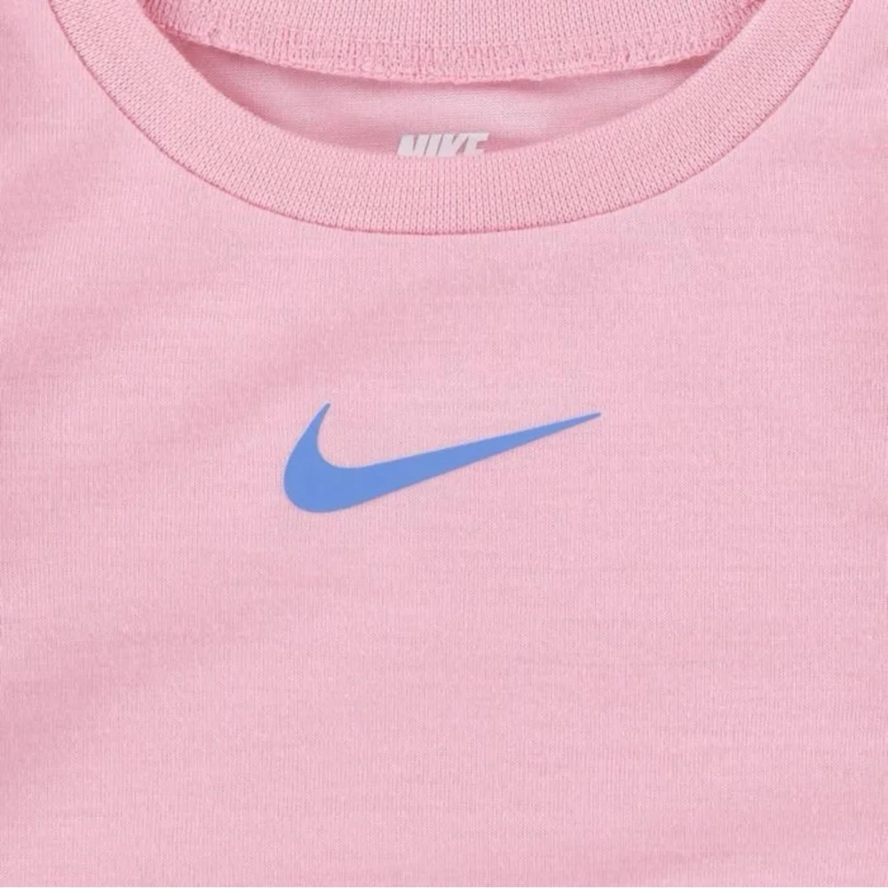 Nike Baby Girls 3-Piece Puffer Vest Long Sleeve Tee Leggings Set Blue Pink 12M - Picture 3 of 13